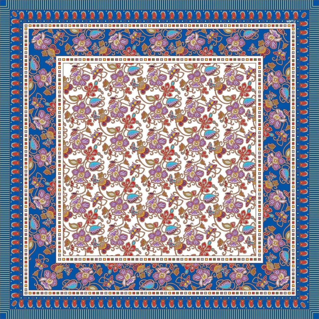Batik Print Blue Scarf