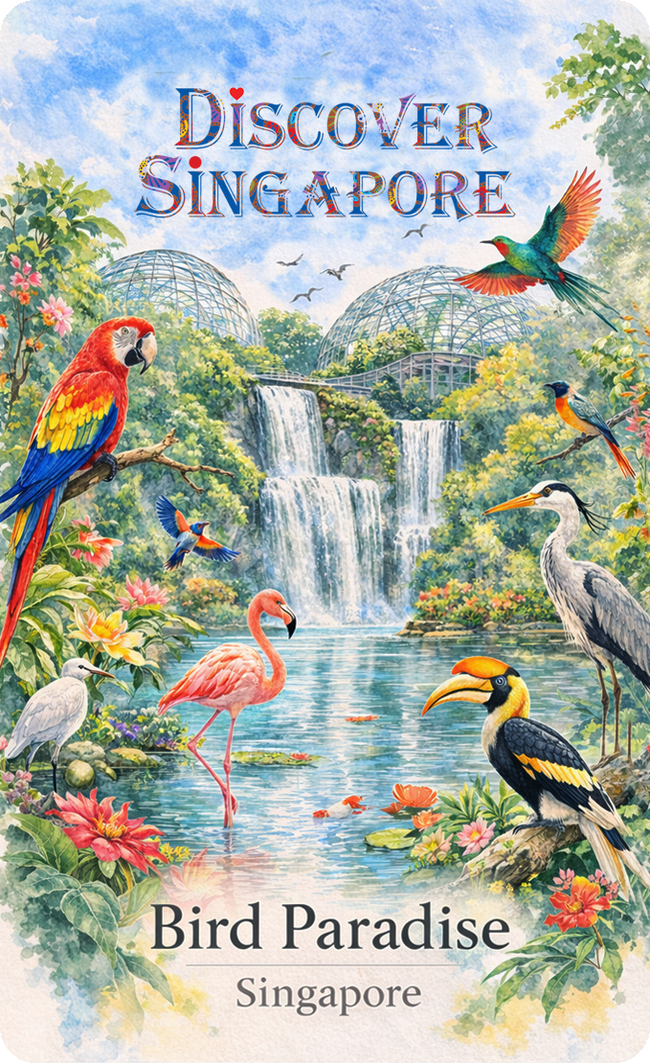 Bird Paradise Fridge Magnet – Mandai Singapore Wildlife Souvenir
