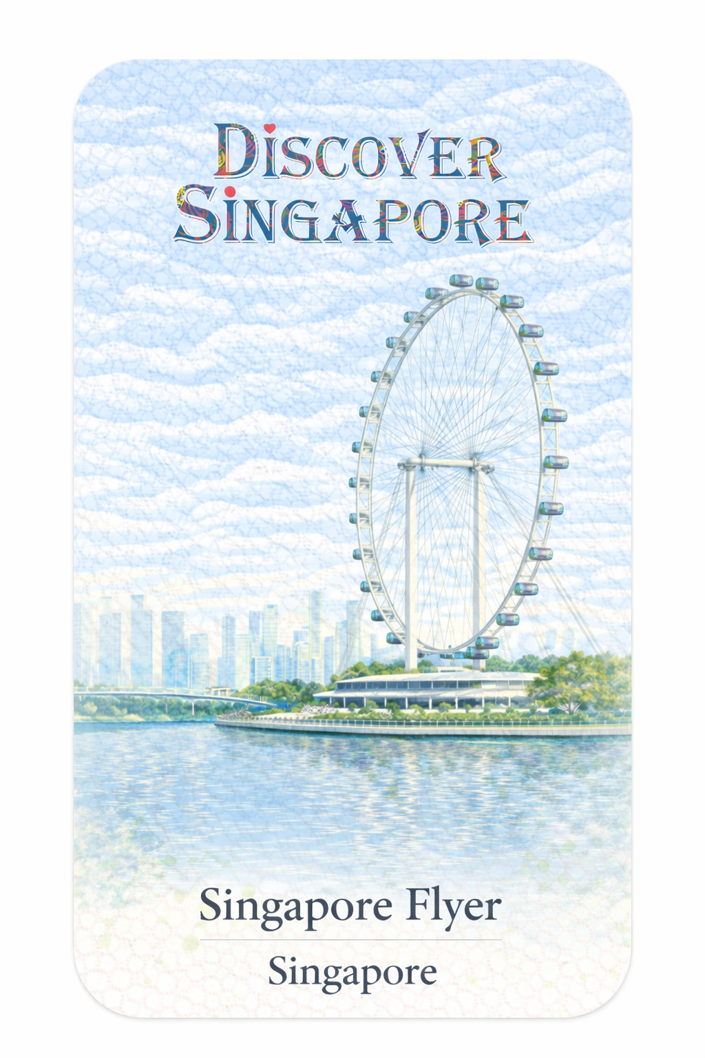 Singapore Flyer Fridge Magnet – Marina Bay Skyline Landmark Souvenir