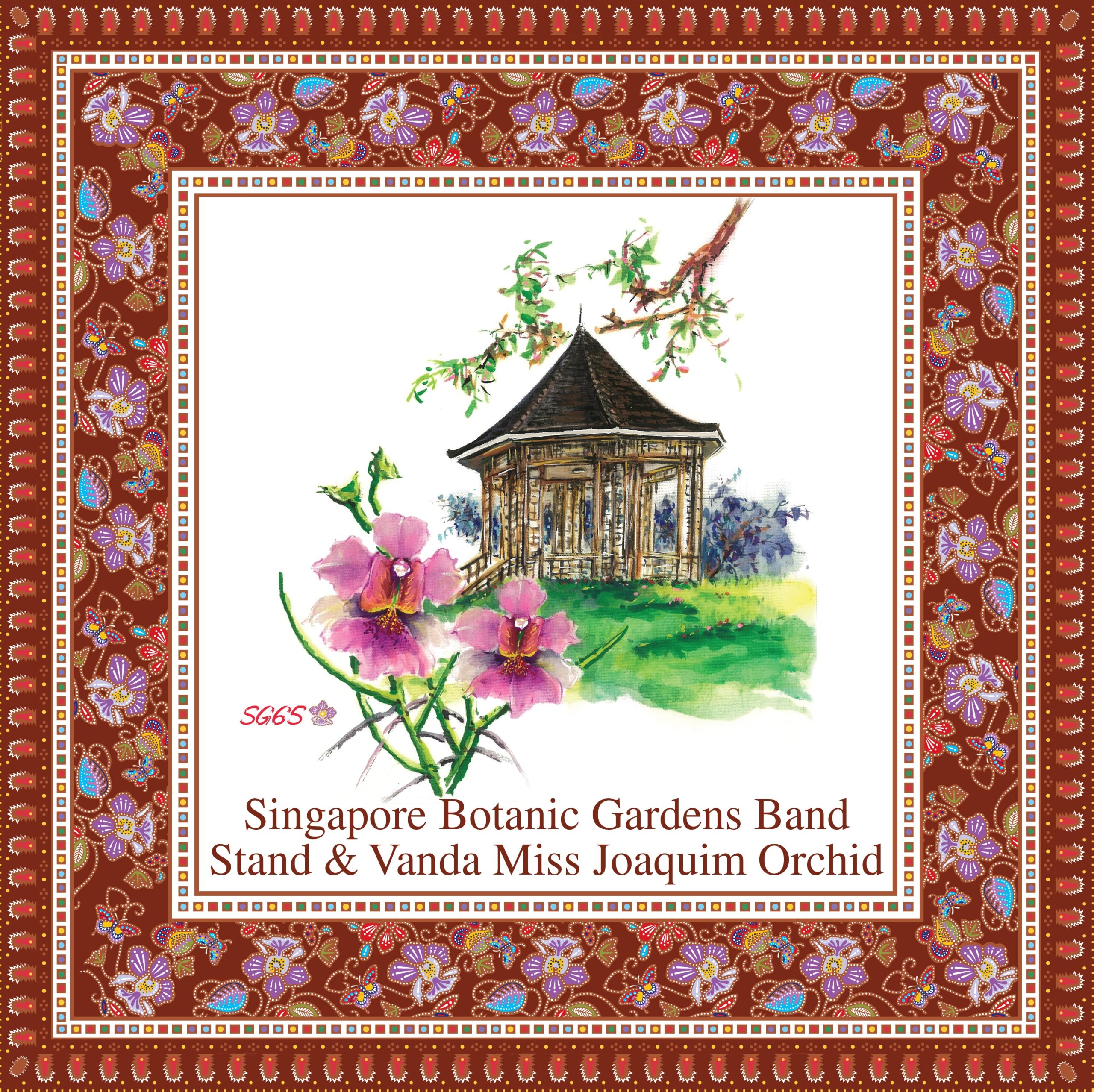 Singapore Botanic Gardens Band Stand & Vanda Miss Joaquim Orchid